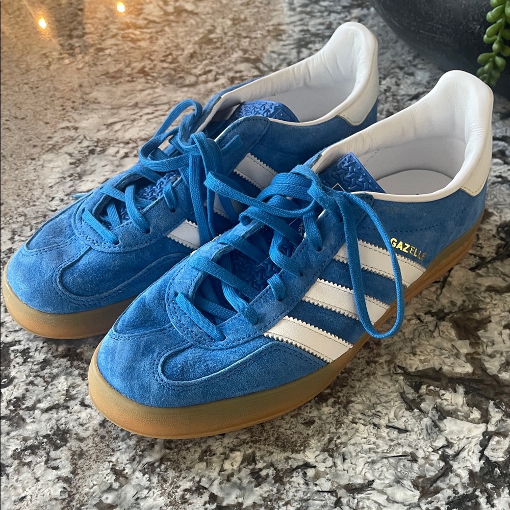 Adidas Gazelle Blue and White Sneakers